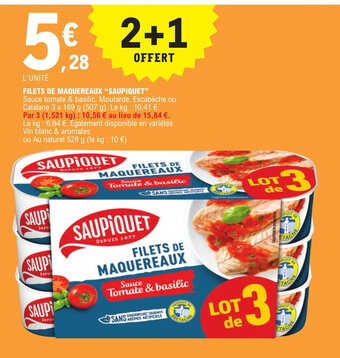 E.Leclerc FILETS DE MAQUEREAUX "SAUPIQUET offre
