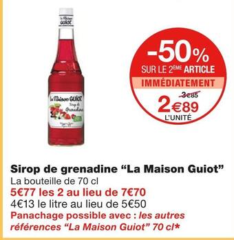 Monoprix La maison guiot sirop de grenadine offre