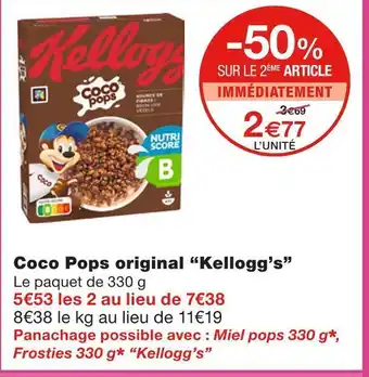Monoprix Kellogg’s coco pops original offre