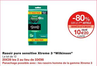 Monoprix Wilkinson rasoir pure sensitive xtreme 3 offre