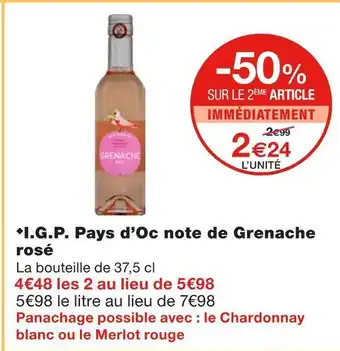 Monoprix I.g.p. pays d’oc note de grenache rosé offre