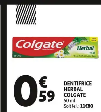 Auchan Colgate dentifrice herbal offre