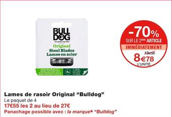 Monoprix Bulldog lames de rasoir original offre