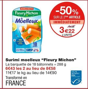 Monoprix Fleury michon surimi moelleux offre