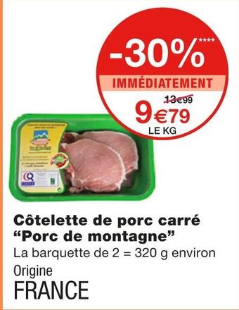 Monoprix Porc de montagne côtelette de porc carré offre