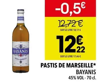 Supeco Bayanis pastis de marseille offre