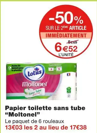 Monoprix Moltonel papier toilette sans tube offre