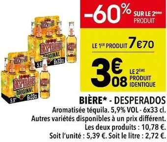 Supeco Desperados bière offre