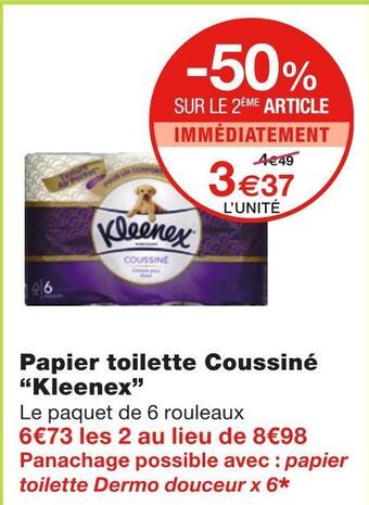 Monoprix Kleenex papier toilette coussiné offre