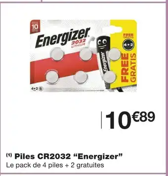 Monoprix Energizer piles cr2032 offre