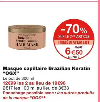 Ogx masque capillaire brazilian keratin