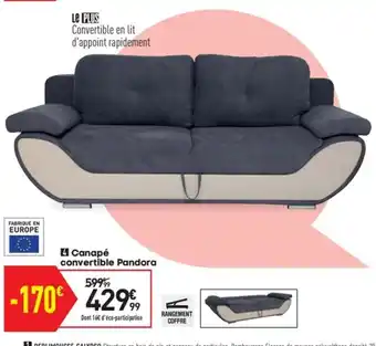 Conforama Canapé Convertible Pandora offre