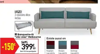 Conforama Banquette-lit clic-clac Melbourne offre
