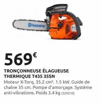 Rural Master Tronçonneuse élagueuse thermique t435 35sn offre