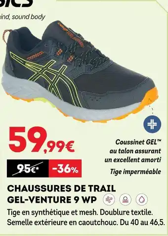 Sport 2000 Chaussures de trail gel-venture 9 wp offre