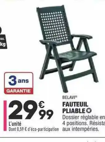ALDI Fauteuil Pliable Belavi offre