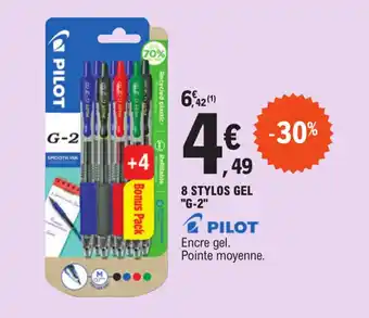 E.Leclerc 8 STYLOS GEL G-2 offre