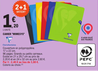 E.Leclerc CAHIER "MIMESYS" offre