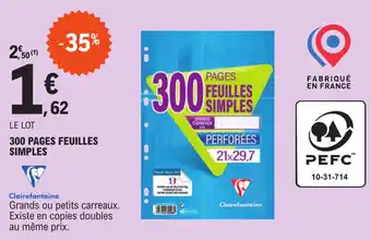 E.Leclerc 300 PAGES FEUILLES SIMPLES offre