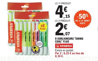 E.Leclerc 8 SURLIGNEURS "SWING COOL" FLUO offre