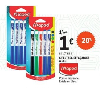 E.Leclerc 5 FEUTRES EFFAÇABLES À SEC offre