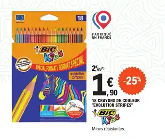 18 CRAYONS DE COULEUR "EVOLUTION STRIPES"