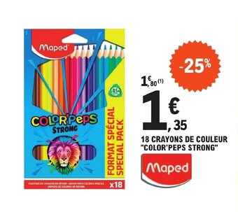 E.Leclerc 18 CRAYONS DE COULEUR "COLOR'PEPS STRONG" offre