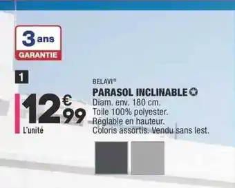 ALDI Parasol Inclinable Belavi offre