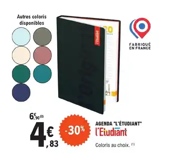 E.Leclerc AGENDA "L'ÉTUDIANT" offre