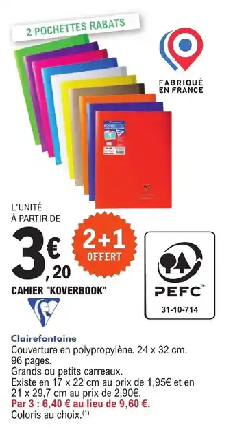 E.Leclerc CAHIER "KOVERBOOK" offre