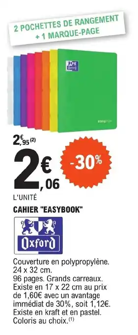 E.Leclerc CAHIER "EASYBOOK" offre