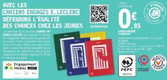 E.Leclerc CAHIER ENGAGÉ "ESQUISSE" offre