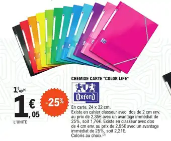 E.Leclerc CHEMISE CARTE "COLOR LIFE" offre