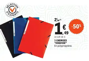 3 CHEMISES "ESQUISSE"