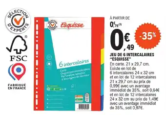E.Leclerc JEU DE 6 INTERCALAIRES "ESQUISSE" offre