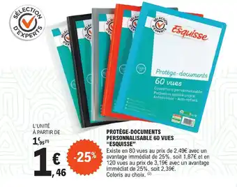 E.Leclerc PROTÈGE-DOCUMENTS PERSONNALISABLE 60 VUES "ESQUISSE" offre