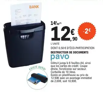 DESTRUCTEUR DE DOCUMENTS