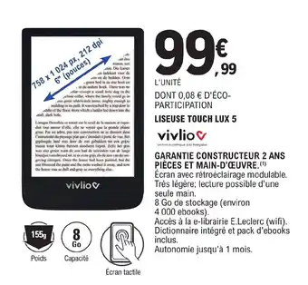 E.Leclerc LISEUSE TOUCH LUX 5 offre