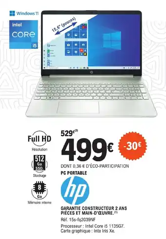 E.Leclerc PC PORTABLE offre