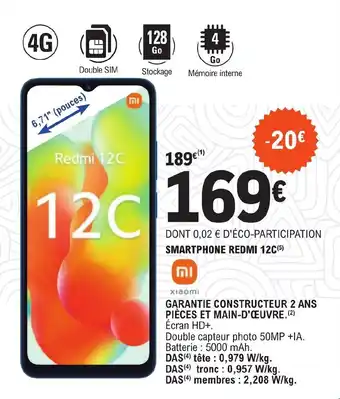 E.Leclerc SMARTPHONE REDMI 12C(5) offre
