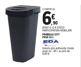 E.Leclerc POUBELLE CITY PUSH 25 L offre