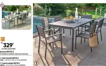 Bricorama Gamme Nikitha 2 : Table Extensible, Fauteuil Empilable offre