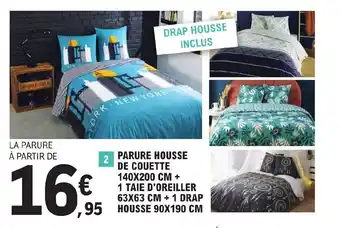 E.Leclerc PARURE HOUSSE DE COUETTE 140X200 CM + 1 TAIE D'OREILLER 63X63 CM +1 DRAP HOUSSE 90X190 CM offre
