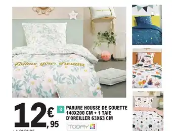 E.Leclerc PARURE HOUSSE DE COUETTE 140X200 CM + 1 TAIE D'OREILLER 63X63 CM offre