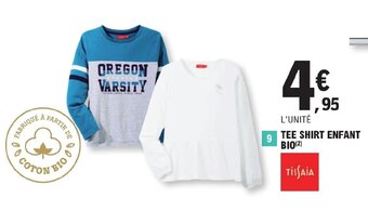 E.Leclerc TEE SHIRT ENFANT BIO offre