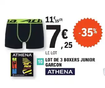 E.Leclerc LOT DE 3 BOXERS JUNIOR GARCON offre