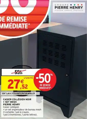 Intermarché CASIER COLLÉGIEN NOIR + SET MESH PIERRE HENRY offre