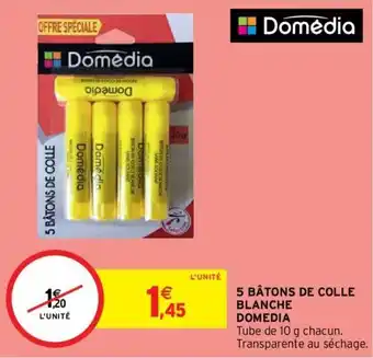 Intermarché 5 BÂTONS DE COLLE BLANCHE DOMEDIA offre