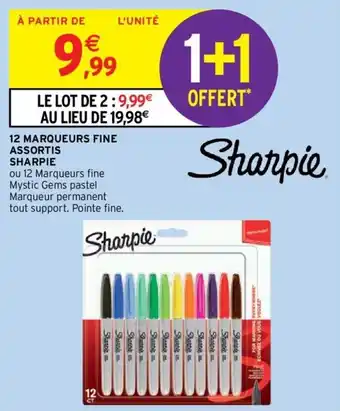 Intermarché 12 MARQUEURS FINE ASSORTIS SHARPIE offre
