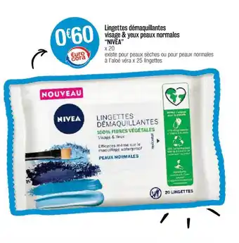 Cora x Carrefour Lingettes Démaquillantes Visage & Yeux Peaux Normales offre
